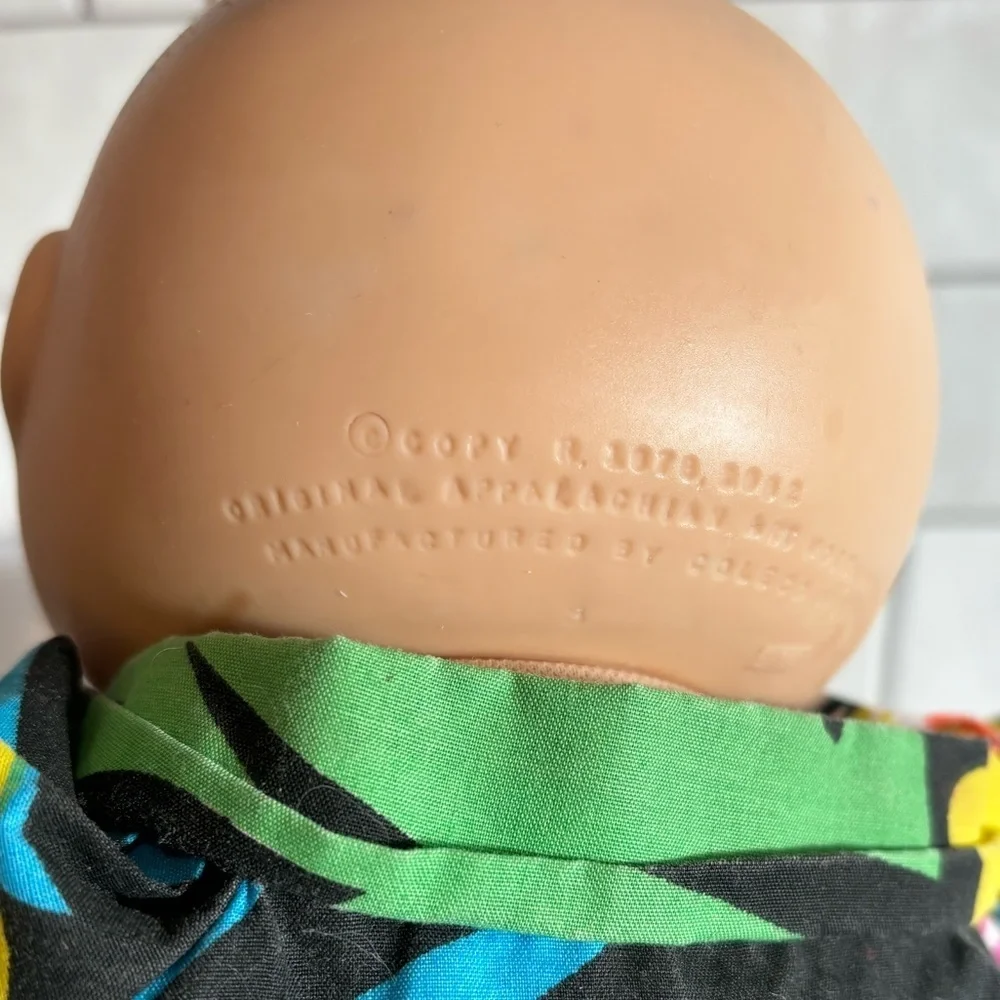 Vintage authentic Cabbage Patch baby doll green eyes,bald head 1978 1982 dimple